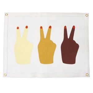 Oxford Pennant Three Peace Signs Camp Flag